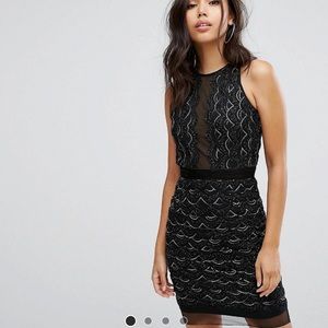 TFNC high neck mini scallop sequin dress size UK 8 (US 4)